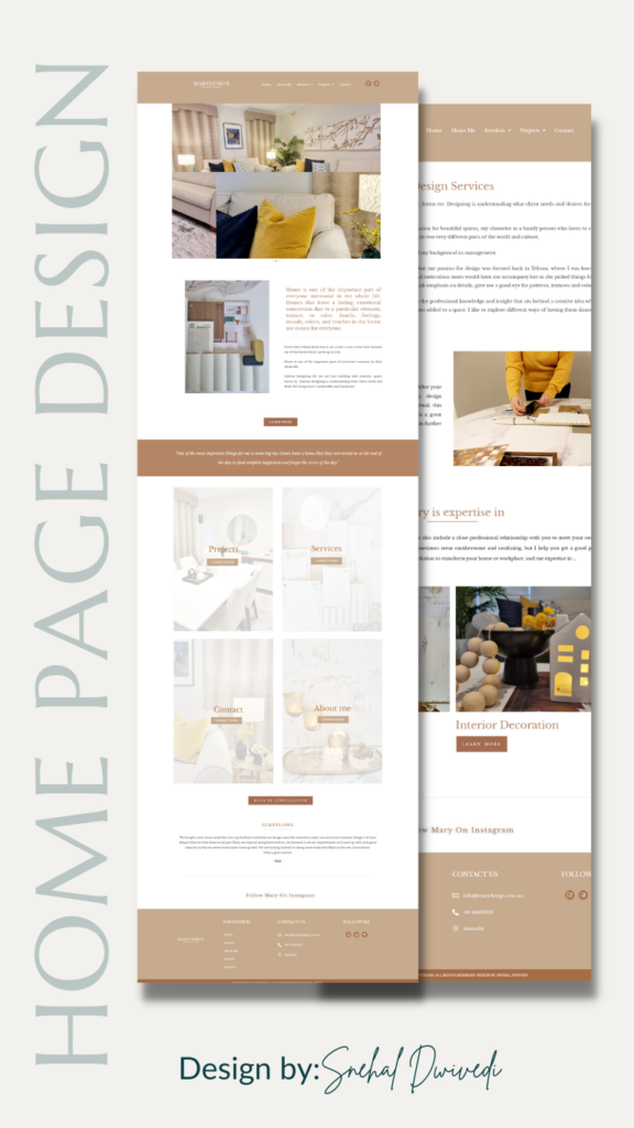 Interior design website design for interior design business